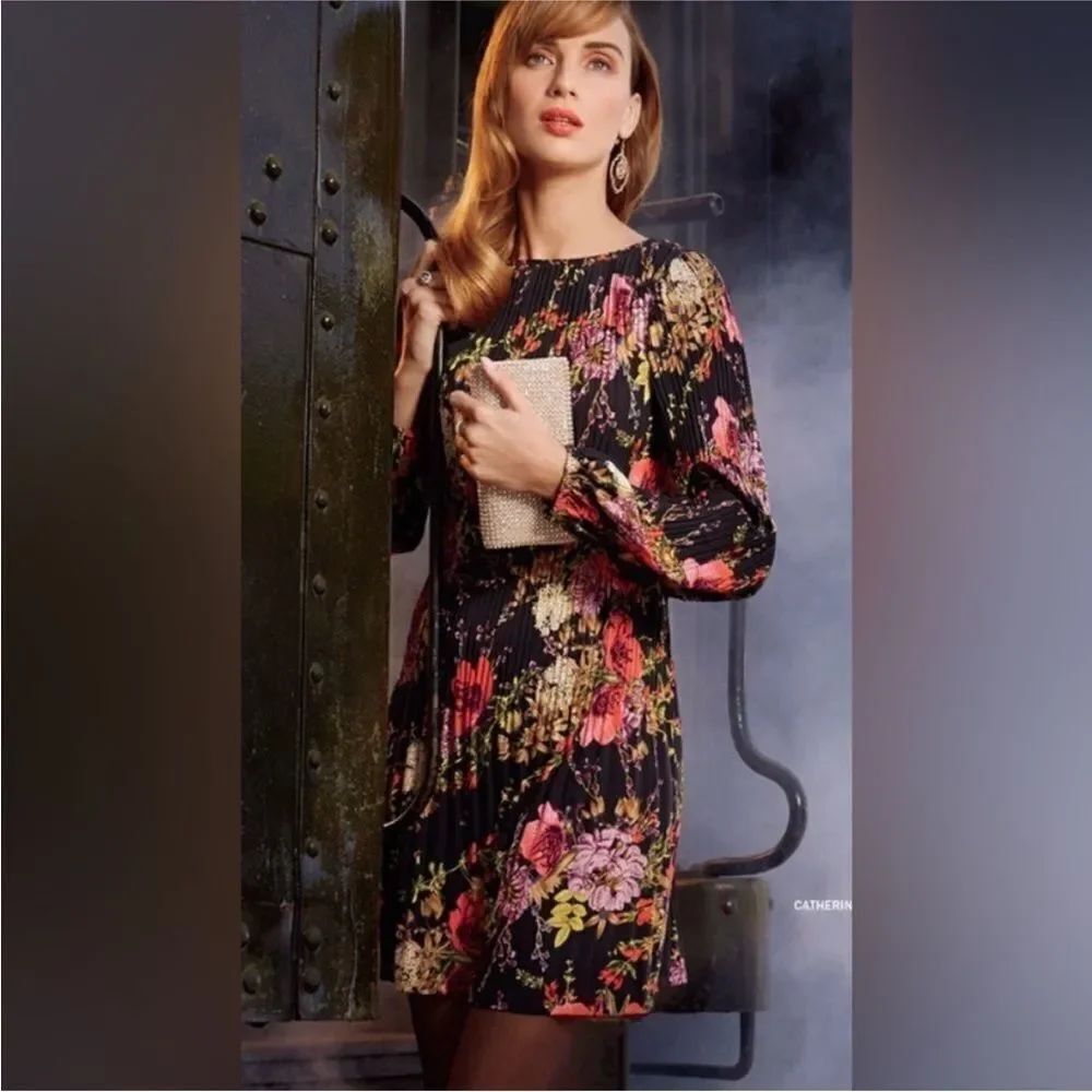Catherine Malandrino FloralโBlack Dress, XL